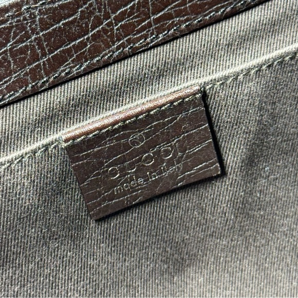 Gucci Tom Ford Vintage GG Canvas Horsebit Large Clutch With Chain in Brown - Picture 9 of 10